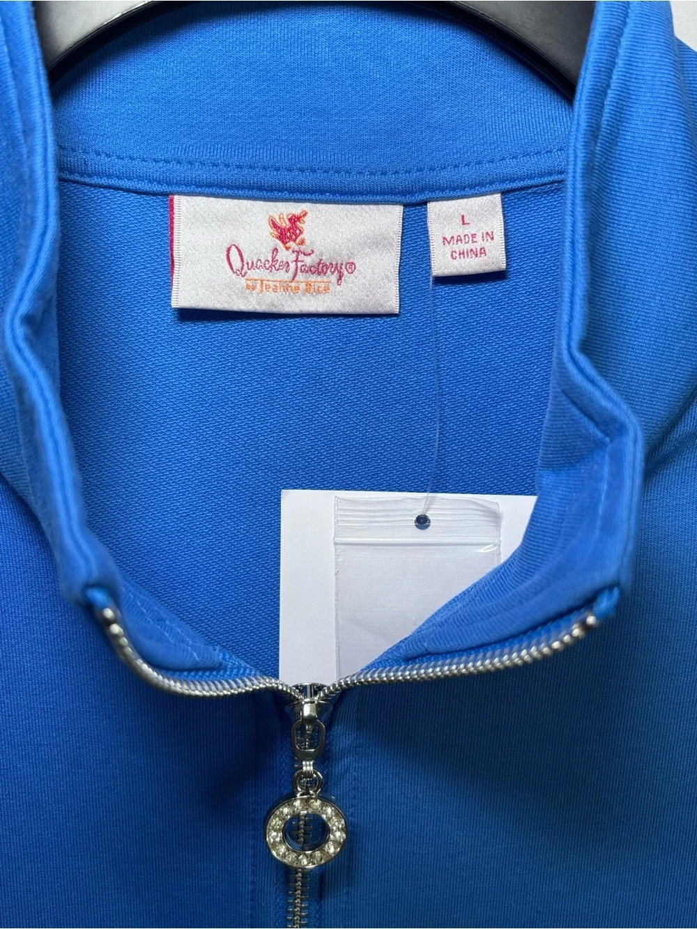 Quacker Factory by Jeanne Bice Royal Blue Full Zip Jacket w/ Rhinestone Accents